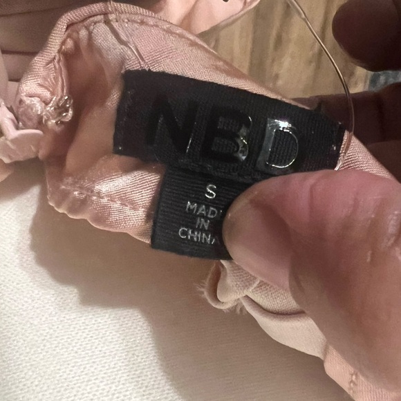 NWT NBD Greer Open Back Maxi Dress Sz S Rose Champagne Satin Bow Gown REVOLVE - Picture 8 of 14